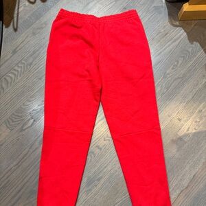 Mens Lacoste‎ Joggers Tapered Fit Track Pants Sweatpants Large Red Pockets NWOT